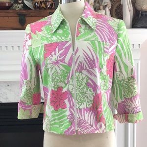 CARLISLE gorgeous jacket zip 3/4 sleeve CROPPED